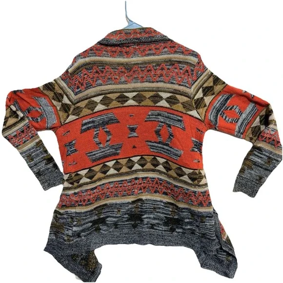 Demanding Women's Multicolor Waterfall Sweater, Size Xl Boho, Southwest, Aztec - Picture 3 of 3